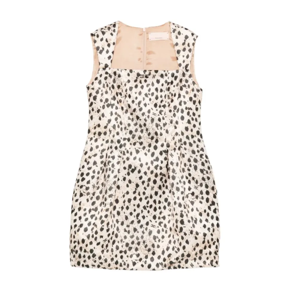 Animal-print Square Neck Dress