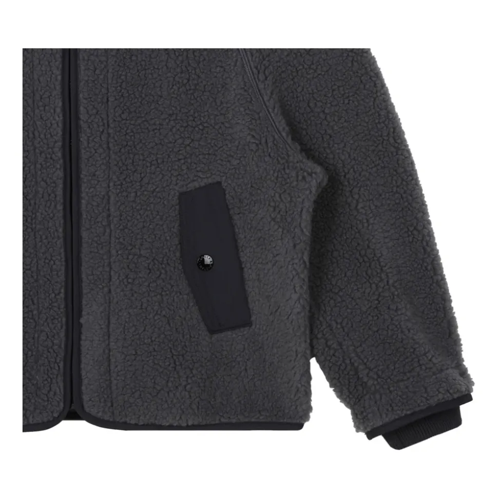 Antrasittgrå Faux Fur Jakke