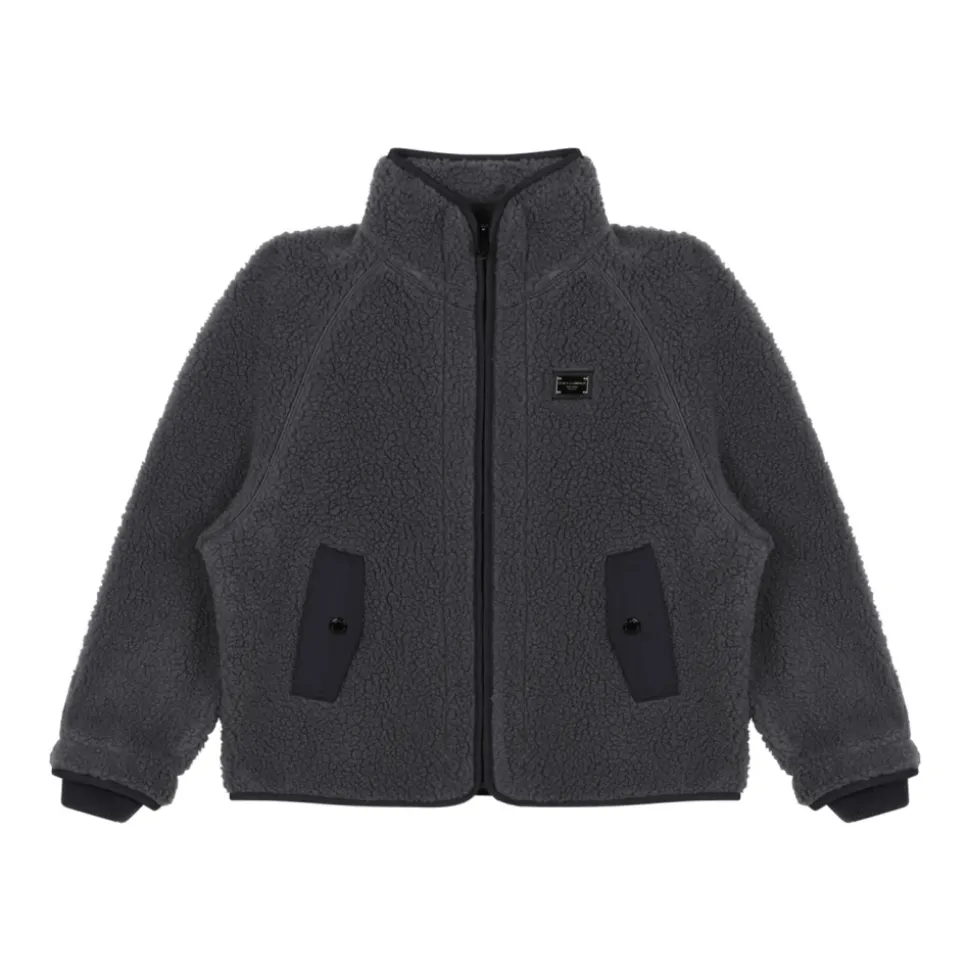 Antrasittgrå Faux Fur Jakke