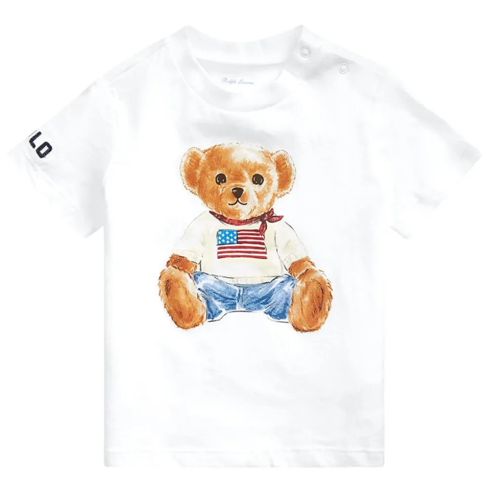 Baby Gutter Polo Bjørn T-skjorte i Hvit