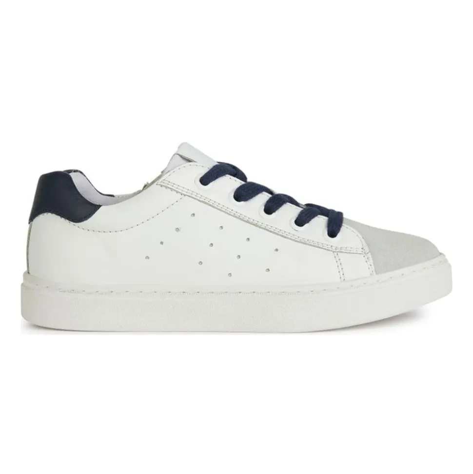 Barn Hvite Marineblå Sneakers