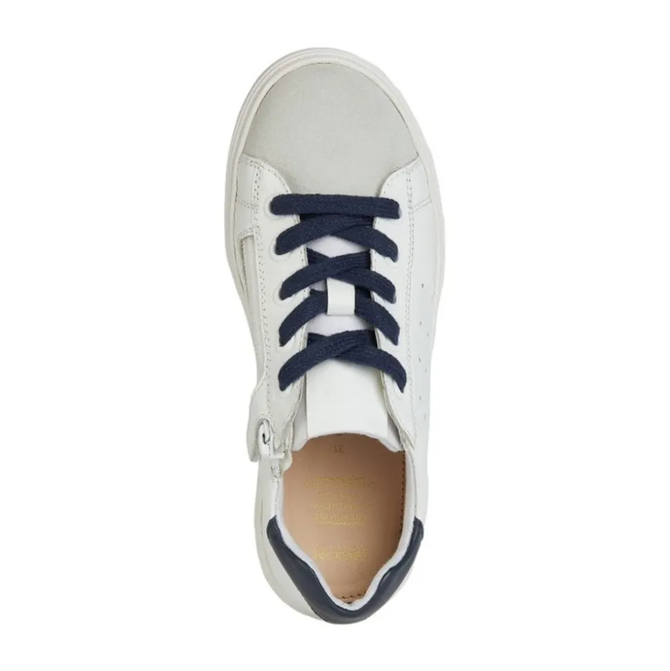 Barn Hvite Marineblå Sneakers