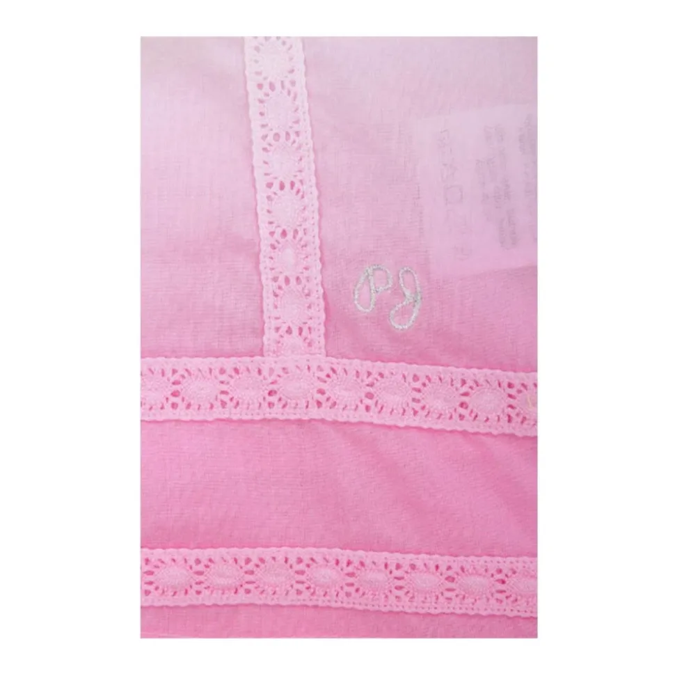 Barn Kina Bluse, Kortermet, Hvit/Rosa