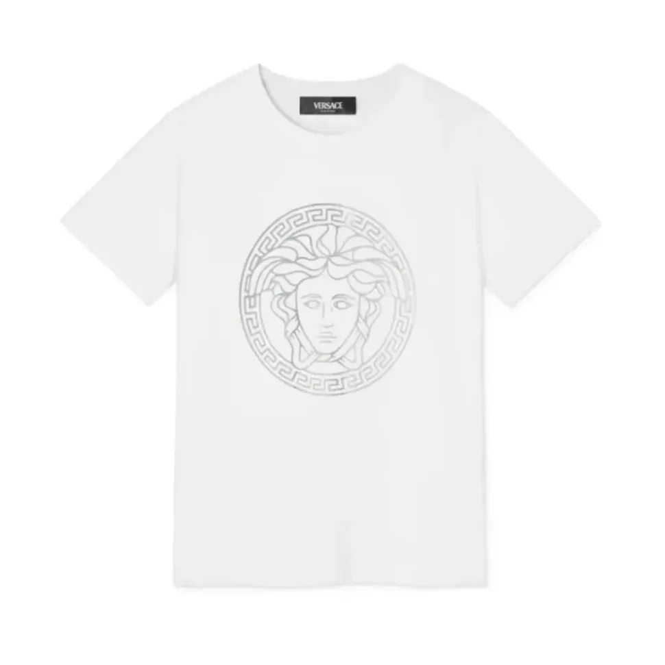 Barn Medusa Greca T-skjorte Hvit Sølv
