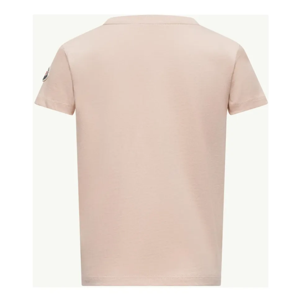 Barn Rosa T-skjorte Erme Patch Logo