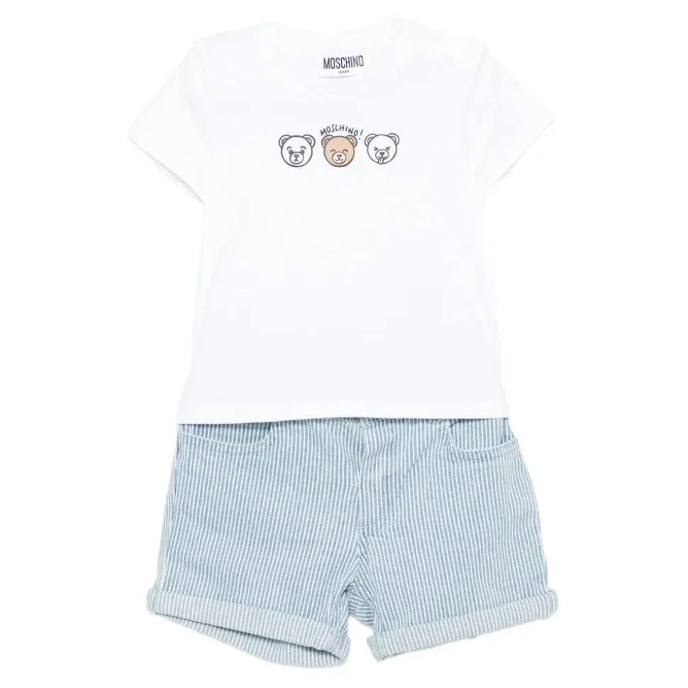 Bear Print Shorts Set