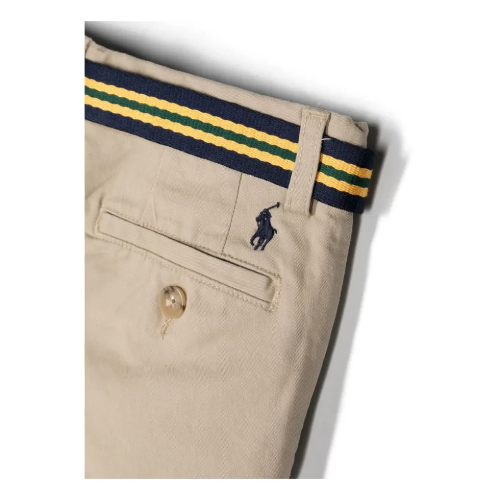 Beige Bomullsblanding Slim Fit Bukser