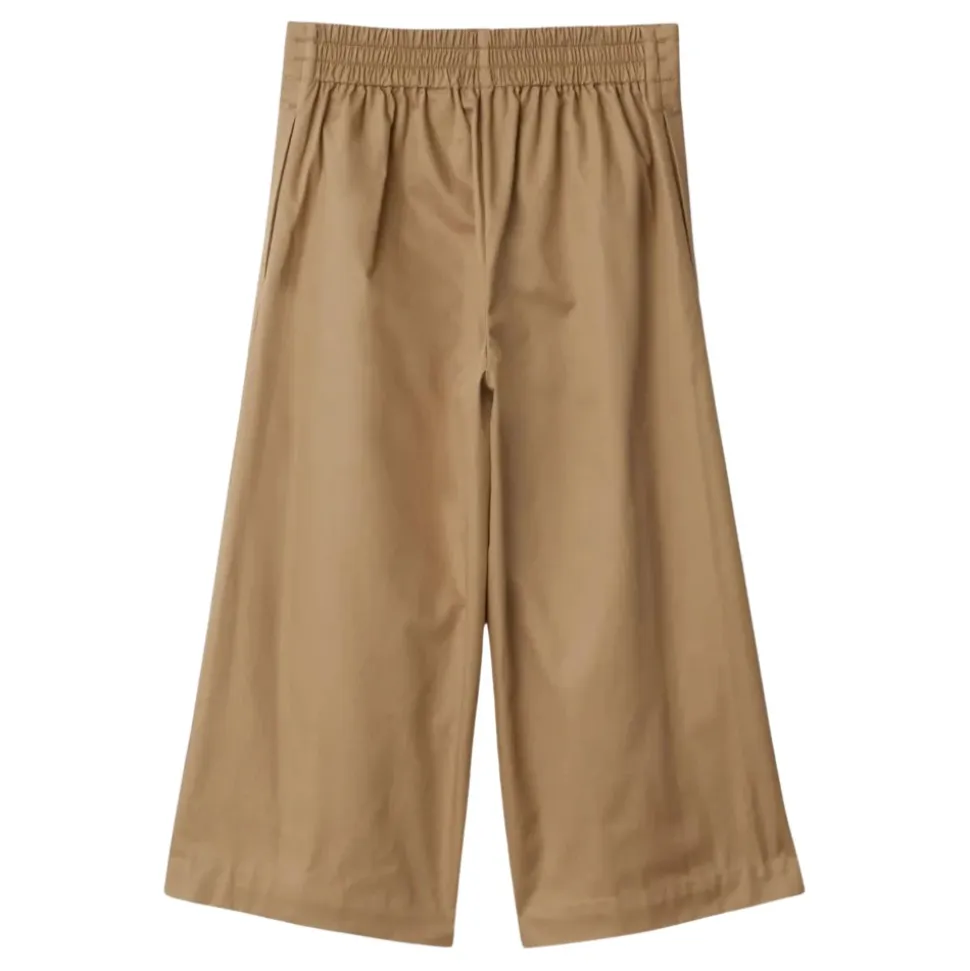 Beige bomullslogo-bukser for barn
