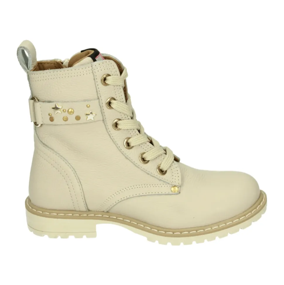 Beige Lær Jenter Midt Sko