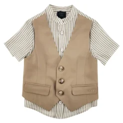 Beige Nyfødt Gutt Skjorte