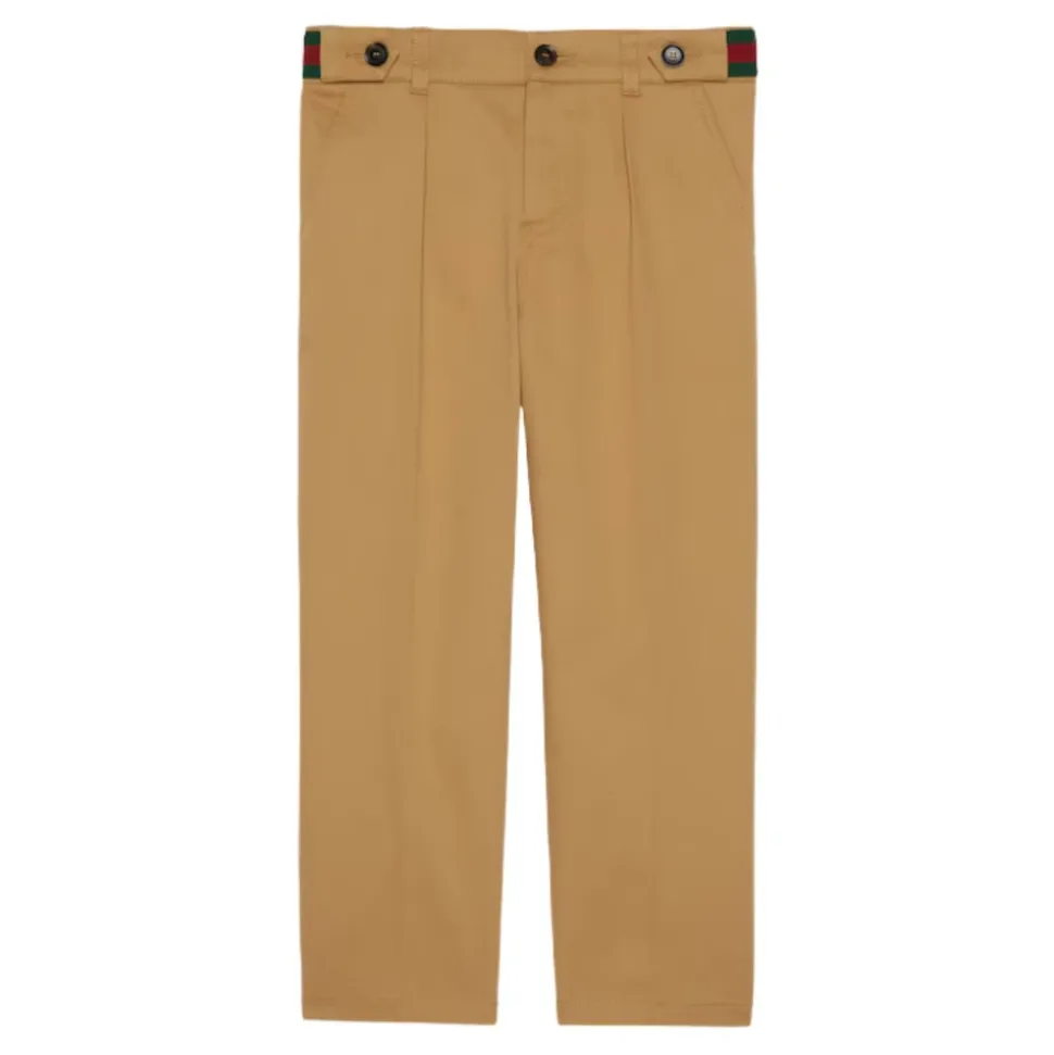 Beige Stretch Bomullsbukser