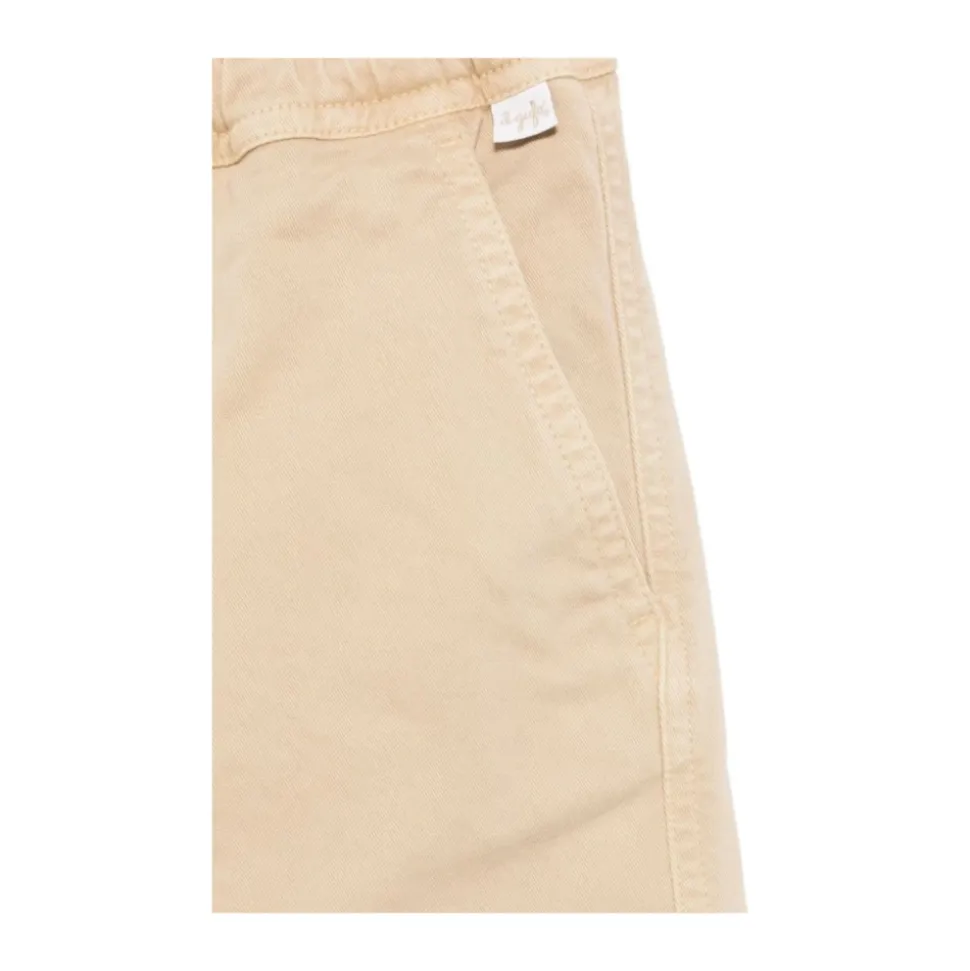 Beige Twill Bomullsbukser Tapered Ben