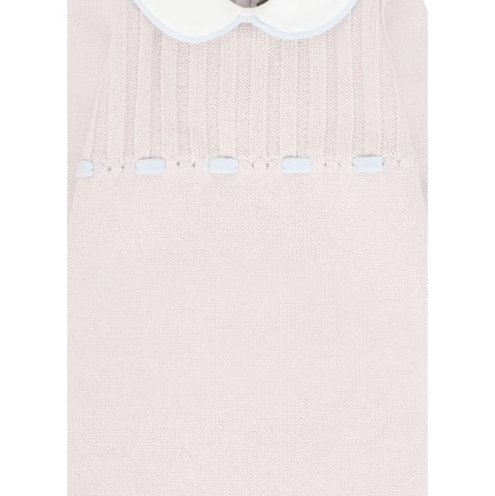 Beige ull jumpsuit med Peter Pan-krage