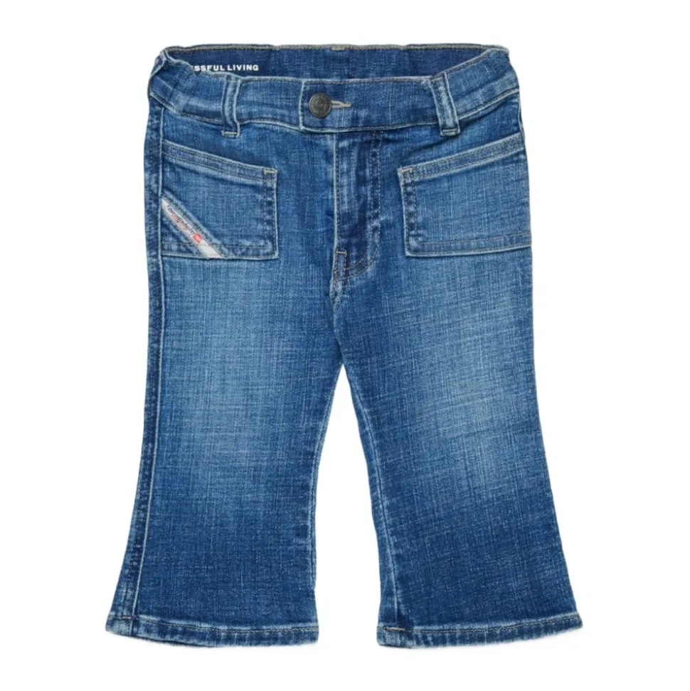 Bermuda i denim med fem lommer