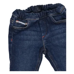 Blå Denim Jeans med Elastisk Liv