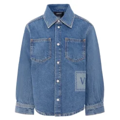 Blå Denim Langermet Skjorte