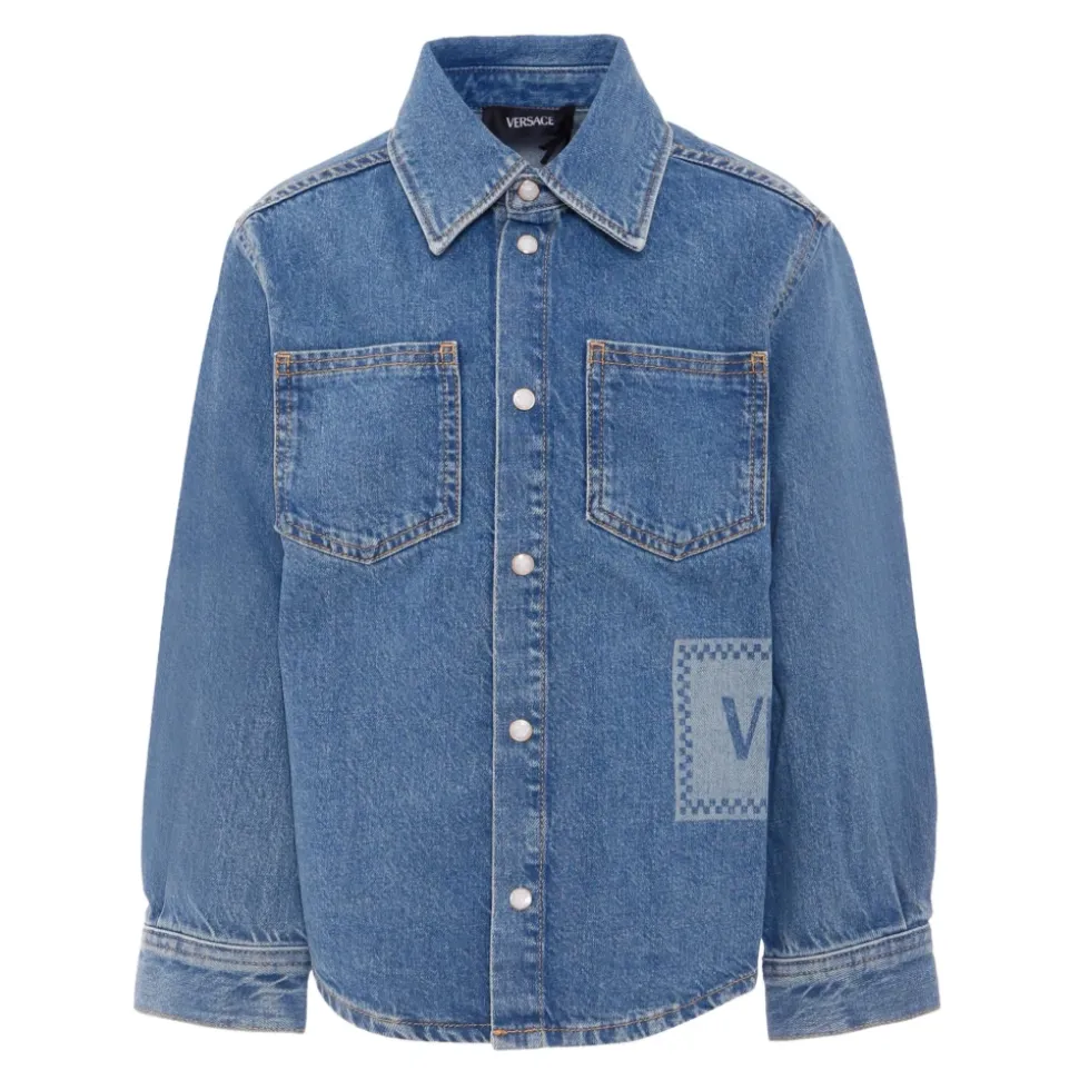Blå Denim Langermet Skjorte