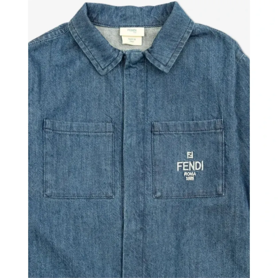 Blå Denim Skjorte for Baby Gutter