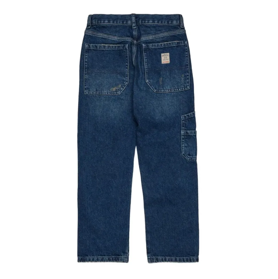 Blå Jeans med Frontknappelukking
