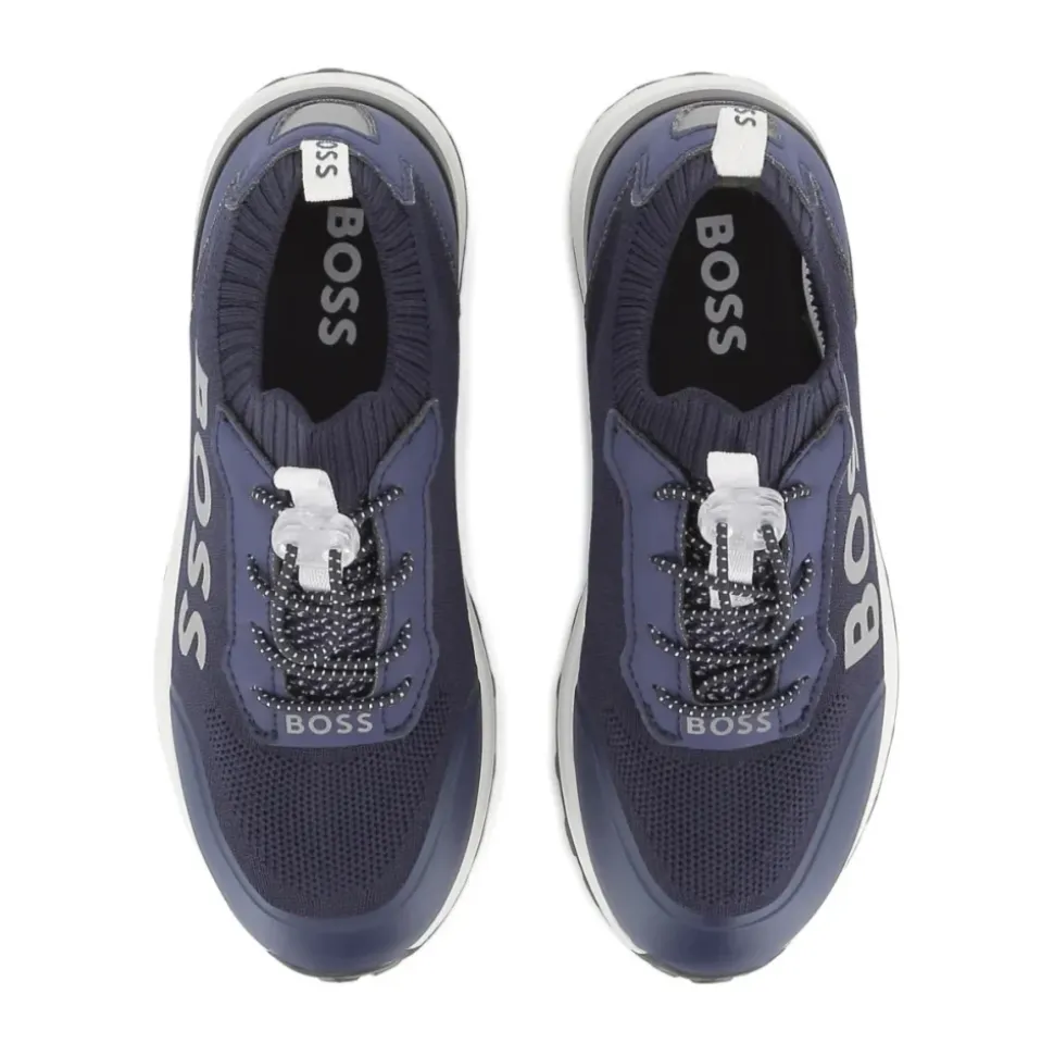 Blå Sneakers med Logoskrift