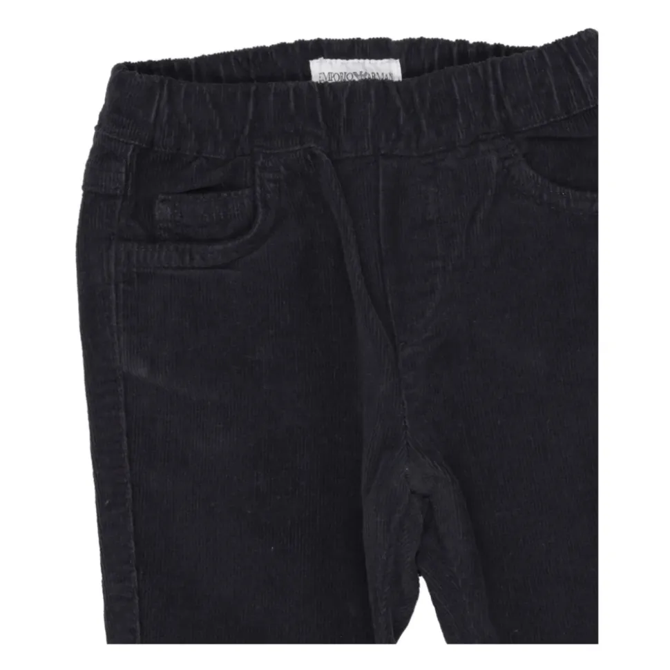 Blått Velvet Junior Bukser Ribbet Mønster