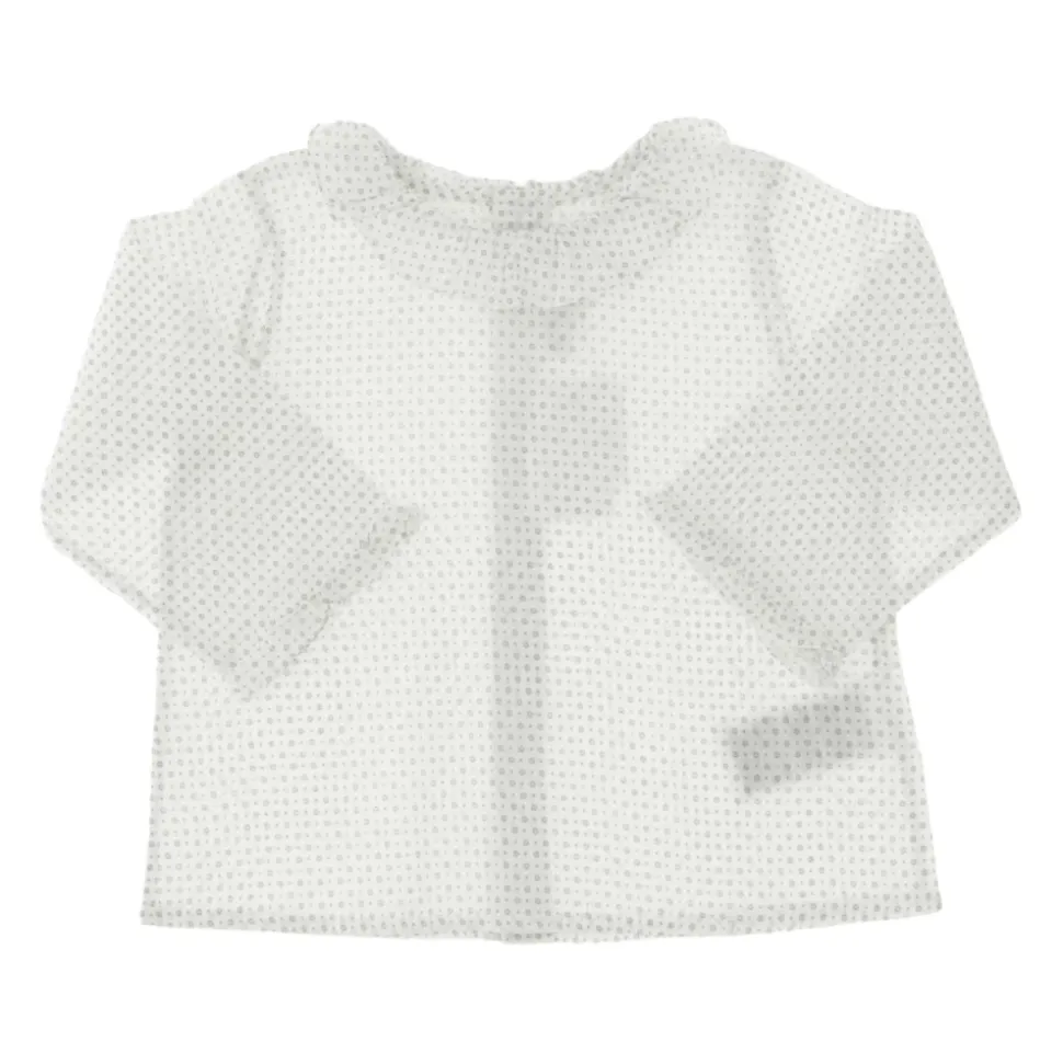 Bluse laget av ren bomullskrage