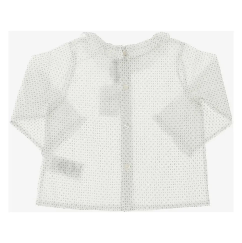 Bluse laget av ren bomullskrage