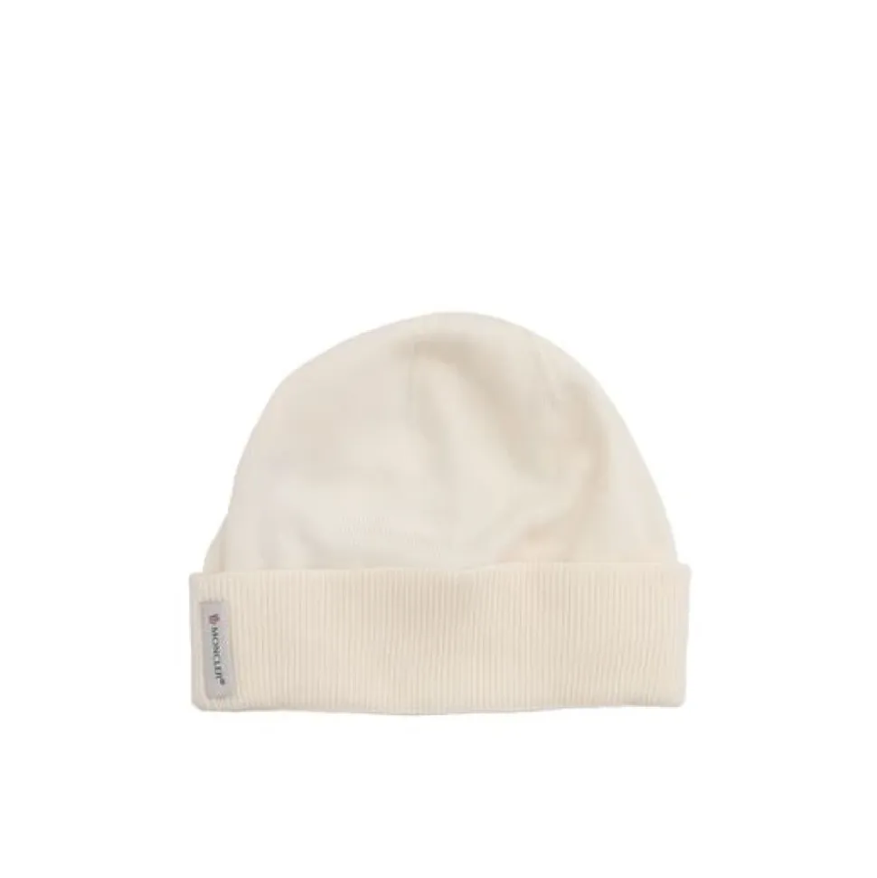 Bomullsbeanie med brettet kant og logodetalj