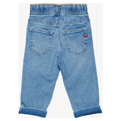 Bomullsjeans med elastisk midje og mansjetter