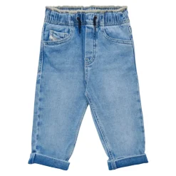 Bomullsjeans med elastisk midje og mansjetter