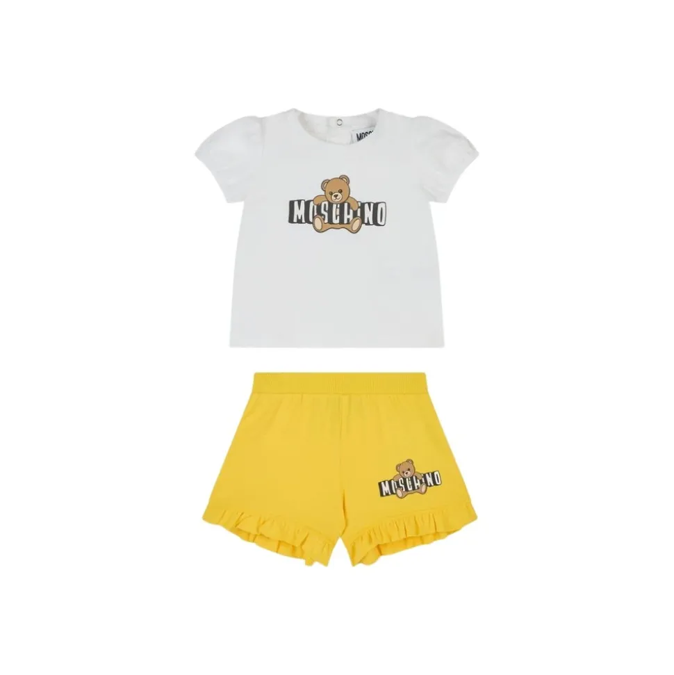Bomullsjersey T-skjorte og shorts sett