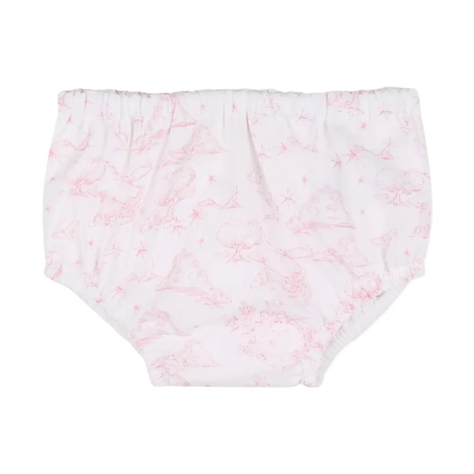 Bomullskjole og bloomers-sett med trykk