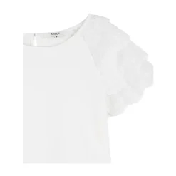 Brodert bomulls-t-skjorte