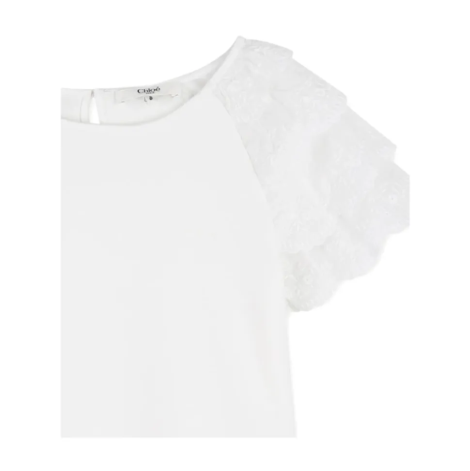 Brodert bomulls-t-skjorte