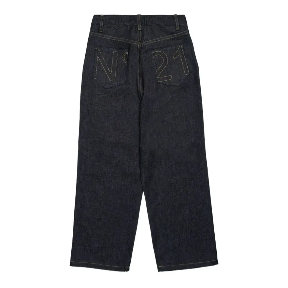 Brodert Navy Blue Barne Jeans
