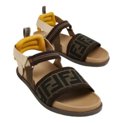 Brune juniorsandaler med FF-logo