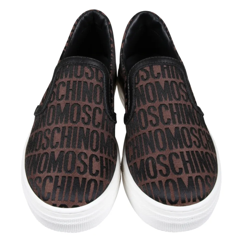 Brun Slip On Sko med Elastiske Detaljer