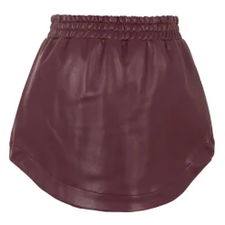 Burgunder Faux Skinn Casual Skjørt