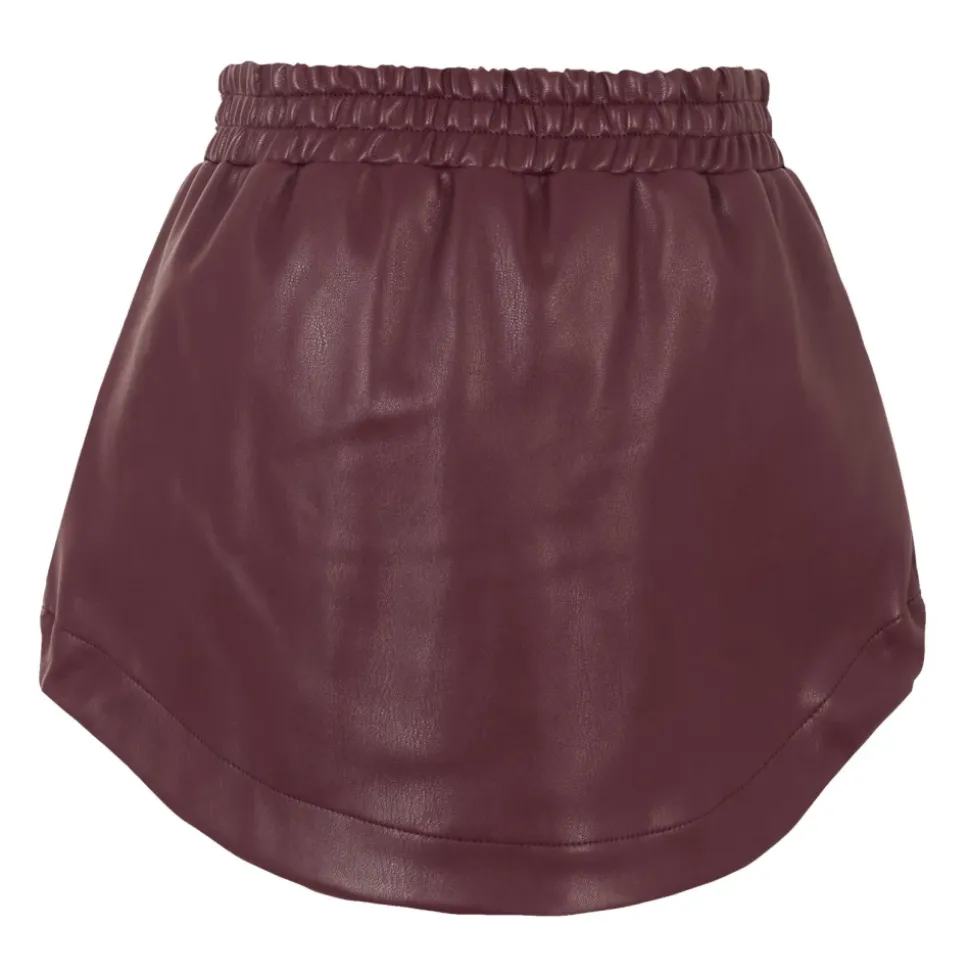 Burgunder Faux Skinn Casual Skjørt