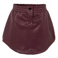 Burgunder Faux Skinn Casual Skjørt