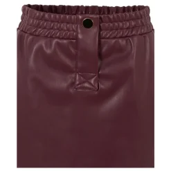 Burgunder Faux Skinn Casual Skjørt