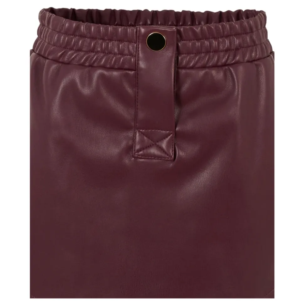 Burgunder Faux Skinn Casual Skjørt
