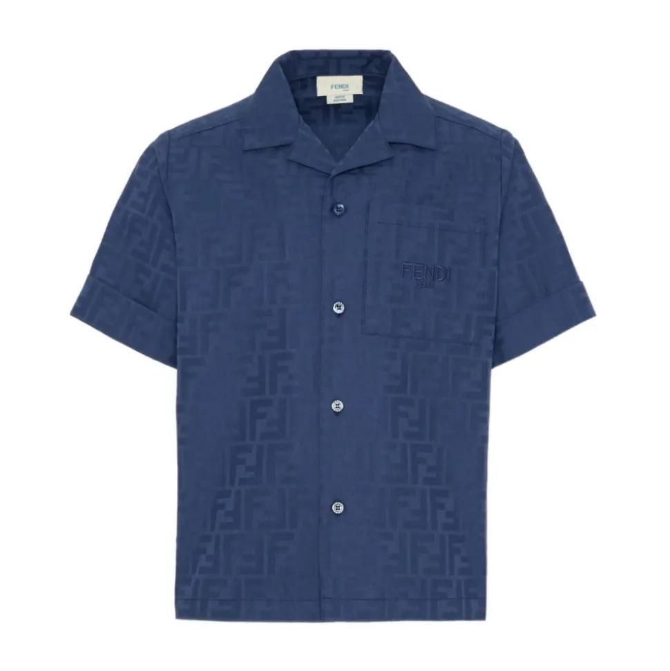 Camicia a maniche corte con motivo logo