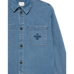 Camicia denim con logo