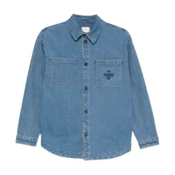 Camicia denim con logo