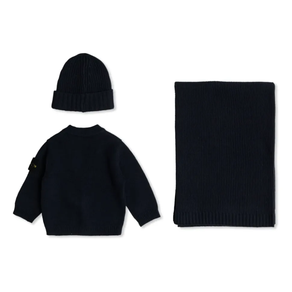 Cardigan, Skjerf og Hatt Sett