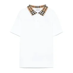 Check Collar Cotton Polo Shirt