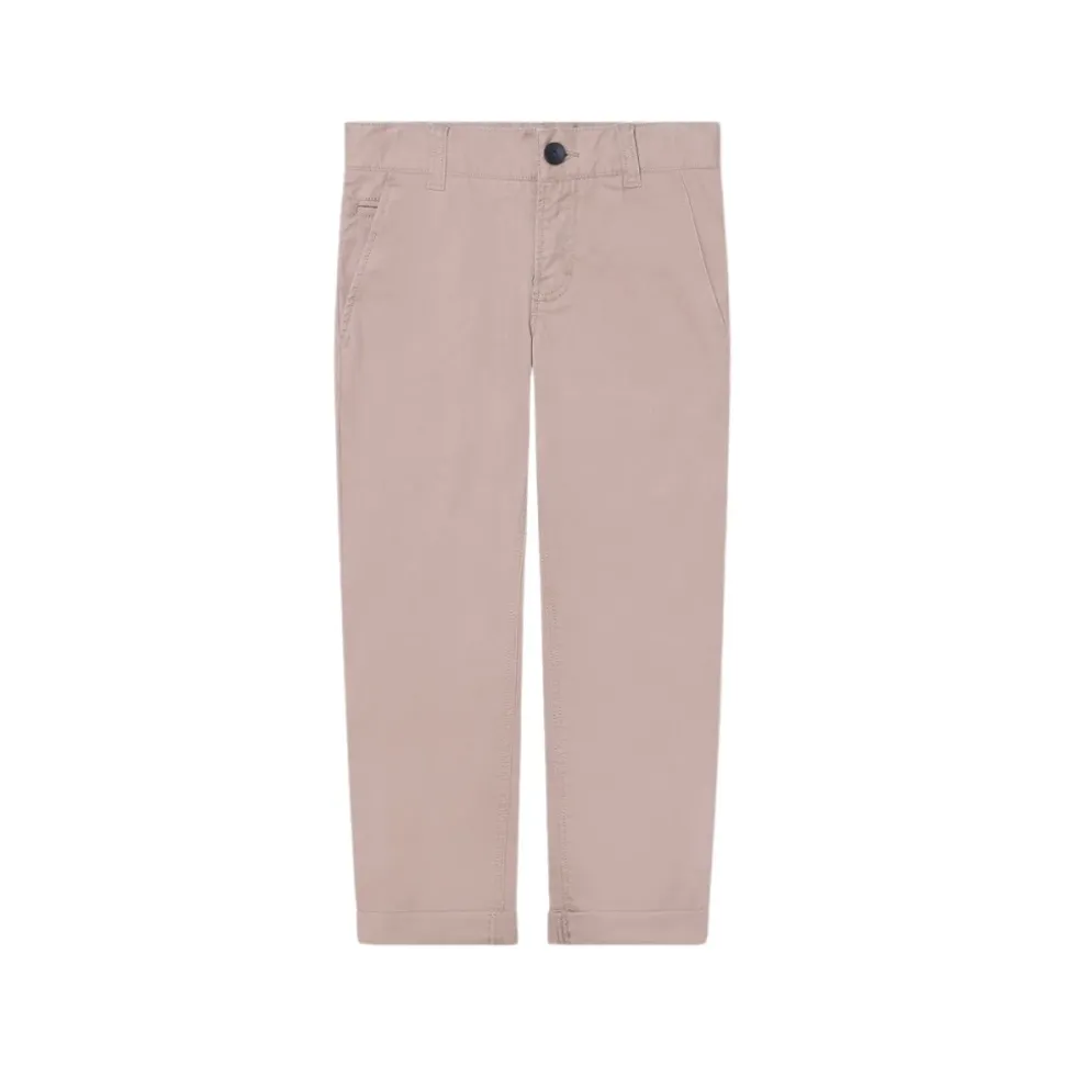 Chino bukser i ensfarget med stretch