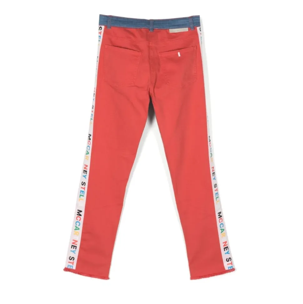 Colour-Blocked Logo Tape Jeans