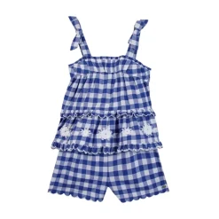 Completo i bomull med ruter, med culotte og tanktopp